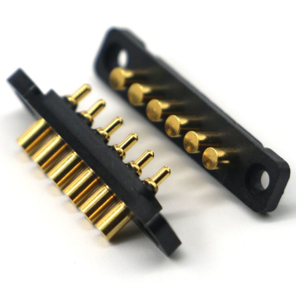 工廠單排6pin pogopin探針連接