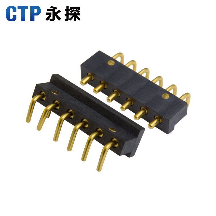 工廠定 做折彎彈簧針充電頂針公母探針6pin pogo pin 頂針連接器