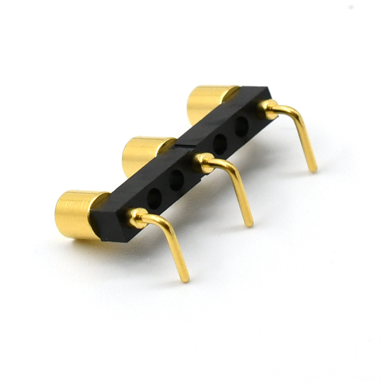 pogopin連接器天線頂針 折彎式公母座伸縮探針3pin導(dǎo)電彈簧針