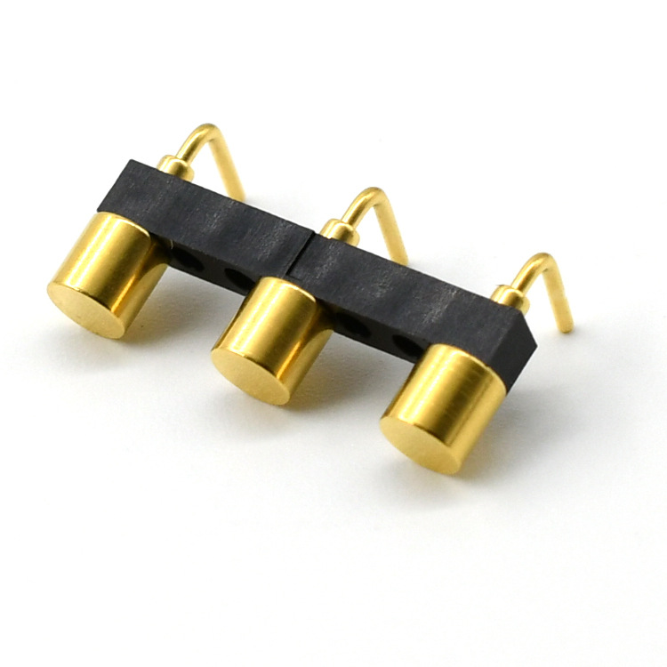 pogopin連接器天線頂針 折彎式公母座伸縮探針3pin導(dǎo)電彈簧針